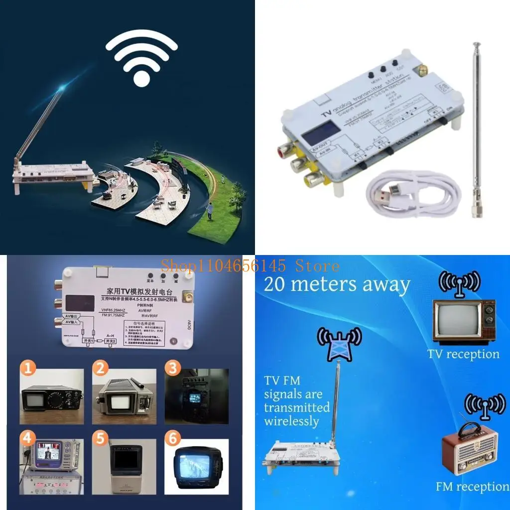 

5asd Portable Home Analog Transmitters Station Supports Global TVs FM Transmitters 10-20m/32.8-65.60ft Transmission