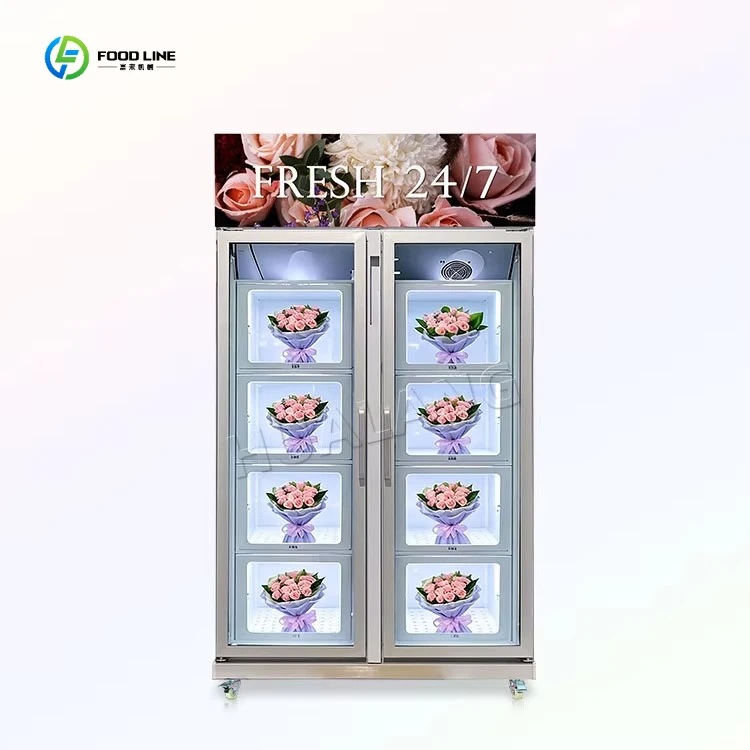 Customized 24 Hours Service Fresh Flower Vending Machine Refrigerated 8 Compartment Locker Vending Machine for Flowers