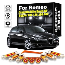 TPKE Canbus Car LED Interior Dome Map Trunk Glove Box Light Kit For Alfa Romeo Giulietta Mito Brera GT Spider 147 156 159 166