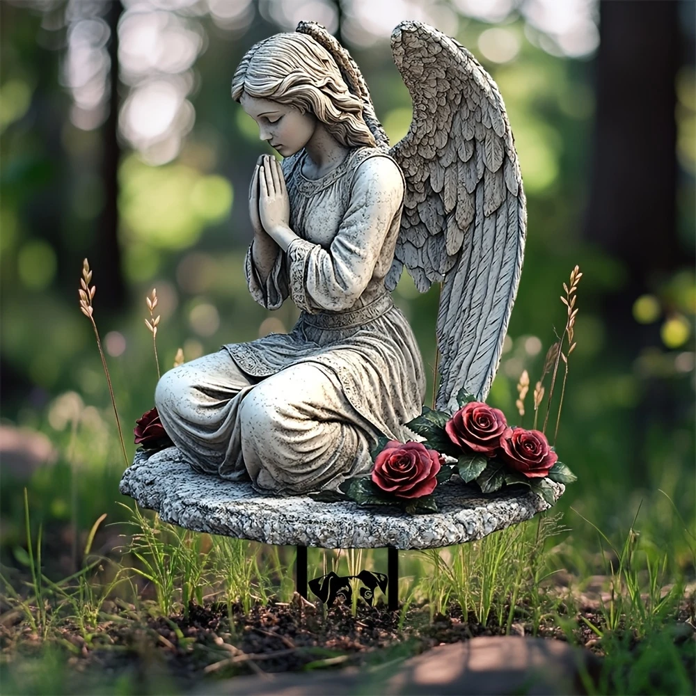 1pcs 2D Planar Colours Acrylic Female Angel Fairy Garden Bonsai Table Decor Outdoor Grassland Display Farm Decor Home Gift