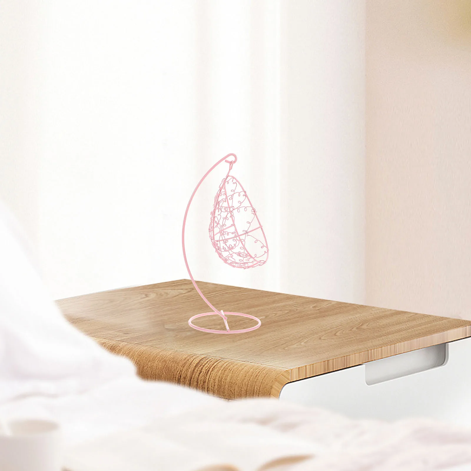 

Mini Hammock Ornaments Iron Sturdy Compact Swing Dollhouse Unique Hanging Chair Bedroom Garden Indoor Toy Figurine Furniture