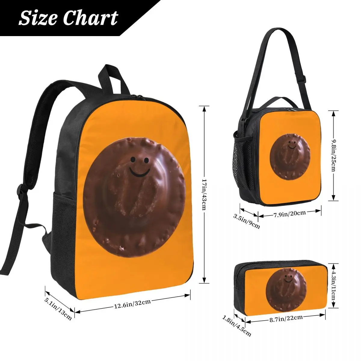 

Gerald The Jaffa Cake (large) Backpack Student Boys Girls BookBag School Bag Shoulder Bags 3ps Insulated Lunch Bag Pencil Case