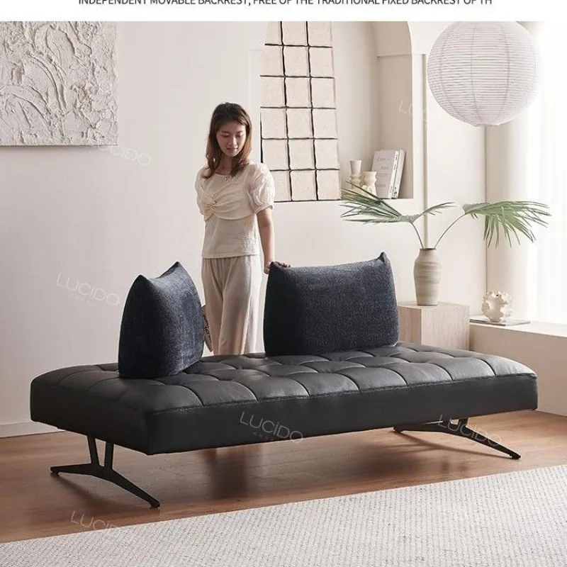 Italian minimalist horn sofa has no armrests and can be moved on both sides