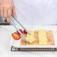 Salad Food Tongs Anti-slip Silicone Kitchen Utensils Barbecue Clip Three Prong Pliers Cookware Bbq Tool Chef Tools Gadgets Bar 3