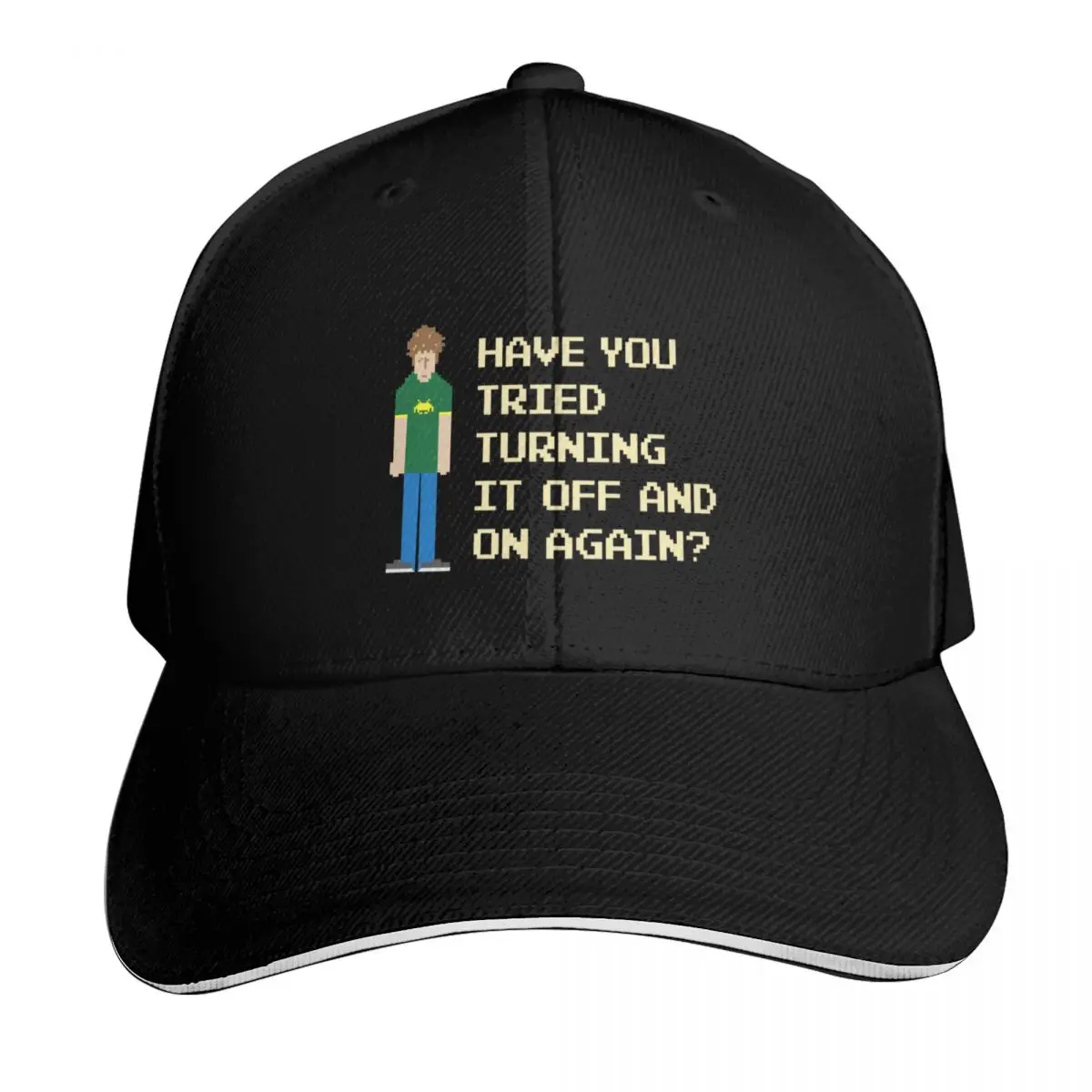 Avez-vous essayé de l’éteindre puis de le rallumer ? Casquette de baseball à sangle, modèle « Dad Hat », six panneaux, structure rigide, protection solaire UPF 50+