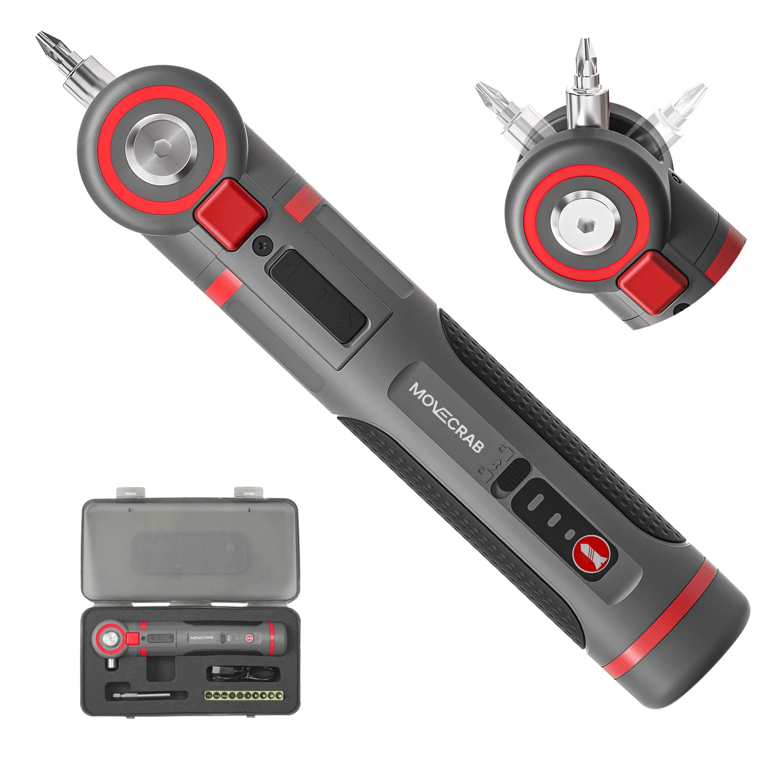 مجموعة مفكات كهربائية صغيرة بزاوية قابلة للتعديل من MOVECRAB، أداة محمولة قابلة لإعادة الشحن تعمل بالليثيوم