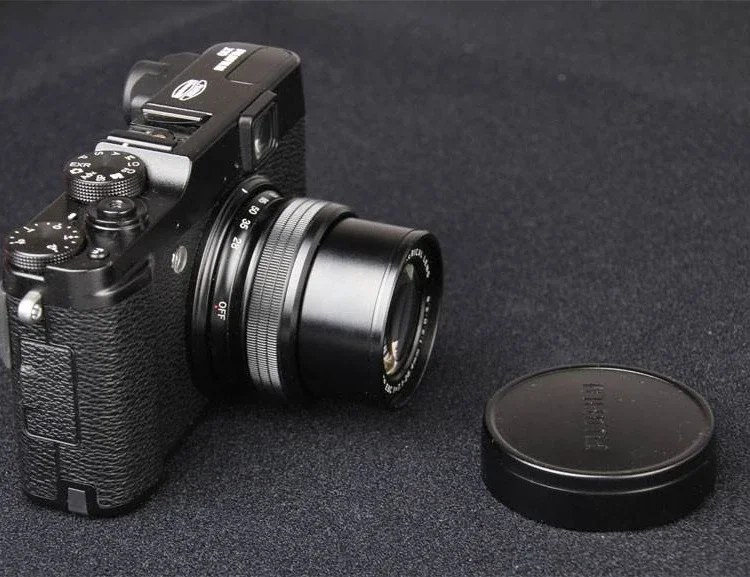 Do aparatu Fujifilm Fuji X10/X20/X30 czarne srebrne akcesoria metalowa przednia wodoodporny obiektyw Cap/obudowa ochronna kaptur — zdjęcie 3