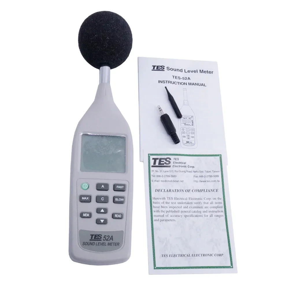 

TES-52A High Precision Digital Sound Level Meter Noise Meter 0.1dB Resolution Measurement Level 26dB To 130dB