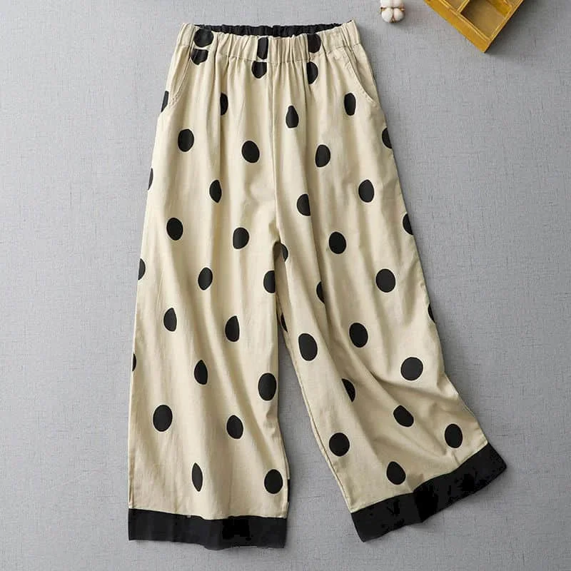 

Pants Dot Print Loose Casual Vintage Korean Style Harajuku Trousers Wide Leg Baggy Pants Streetwear Women Clothing Summer Sale