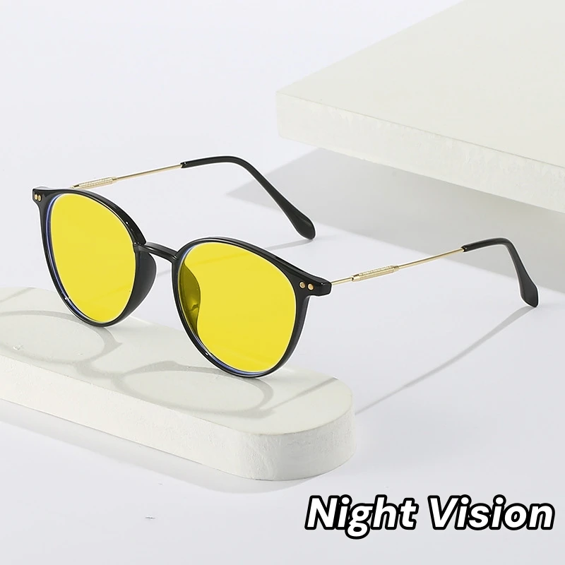 

Fashionable Night Vision Reading for Women and Men Ultra Light Outdoor Round Sunglasses Car Driving Computer Protective Glasses