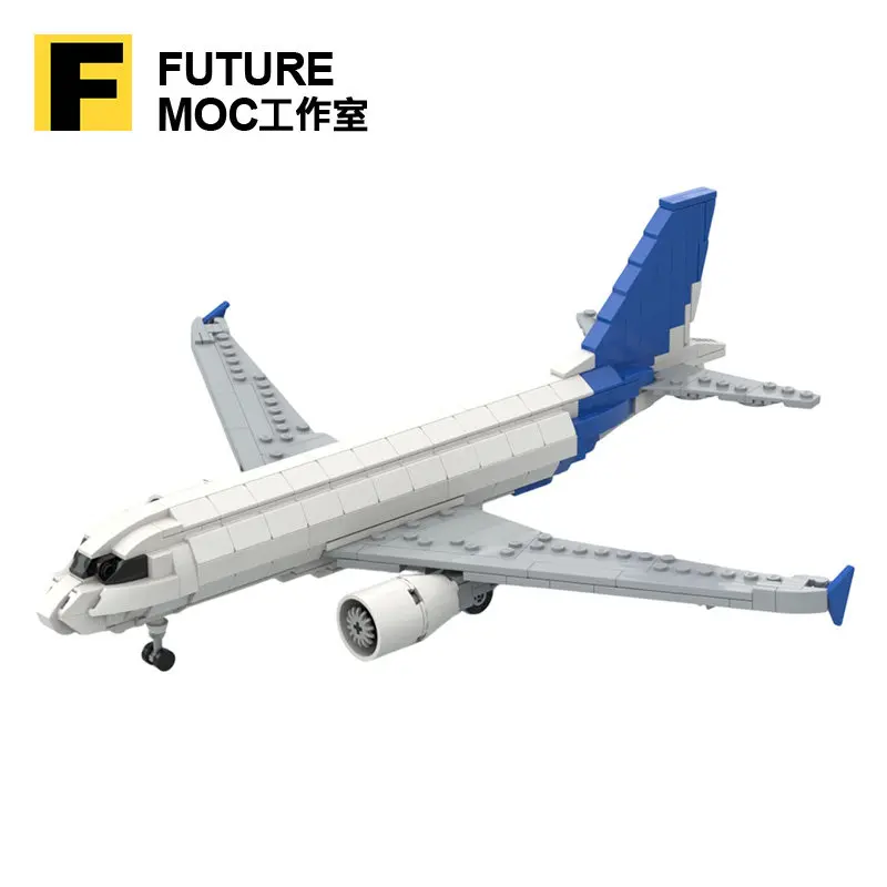 Airbus A318-100 1:100 Scale Small Model Civil Airplane/Passenger Plane Modular Technology Model Building Block Toy Set Gift