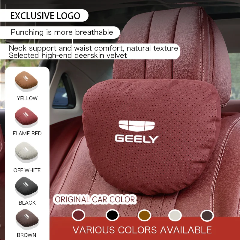 

For Geely Coolray Starray Geometry C GX3 PRO Monjaro Tugella 2025 Accessories Car Neck Pillow Seat Headrest Lumbar Spine Protect