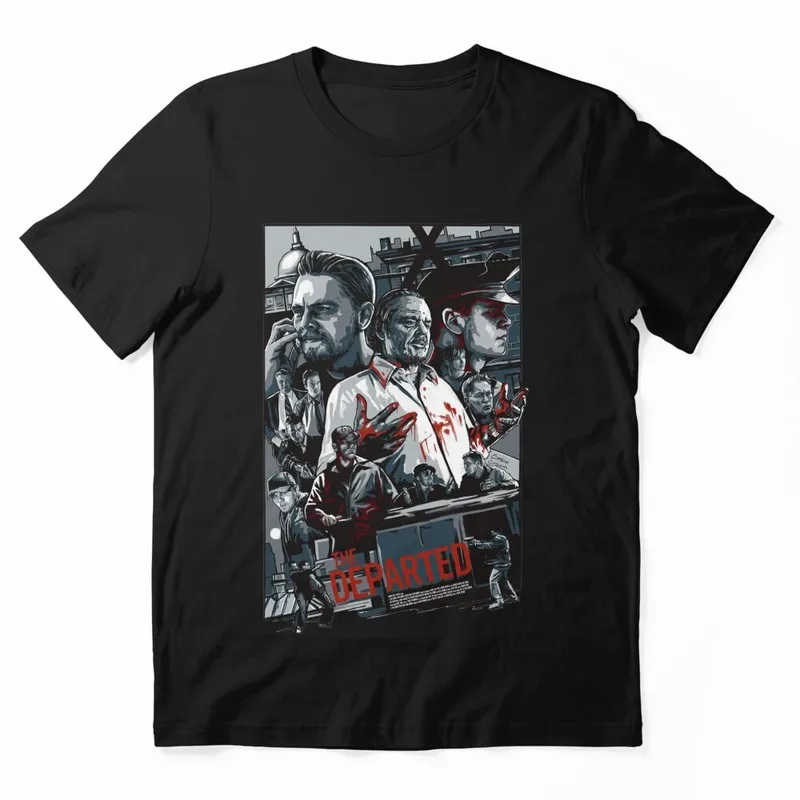 The Departed Movie Graphic T Shirt, Vintage Crime Thriller Film Print Tee, Retro 2000s Classic Cinema Unisex Short Sleeve Shirt