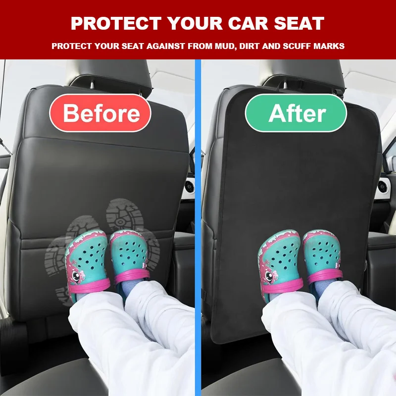 2PCS Autositz Rückenlehne Schutz Abdeckung für Kinder Kinder Baby Schmutzabweisend Autositz Abdeckung mit Kick Guard Praktisches Auto Zubehör – Detail 2