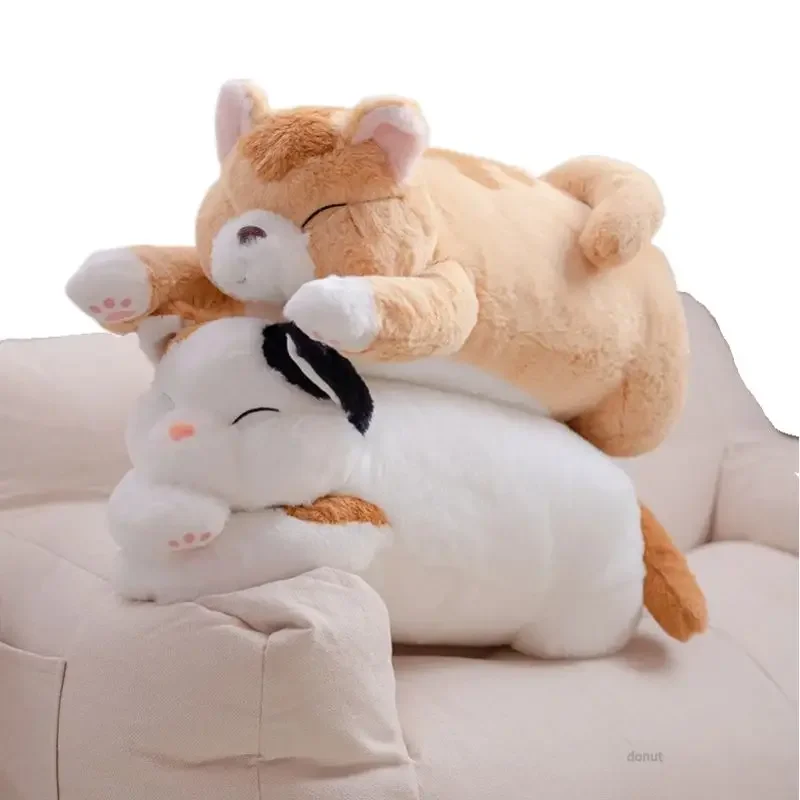 35/45cm Japanese Kawaii Soft Plush Cat Toys Stuffed Animal Dolls Kids Gift Lovely Lying Fat Cats Pillow Cushion Home Decoration