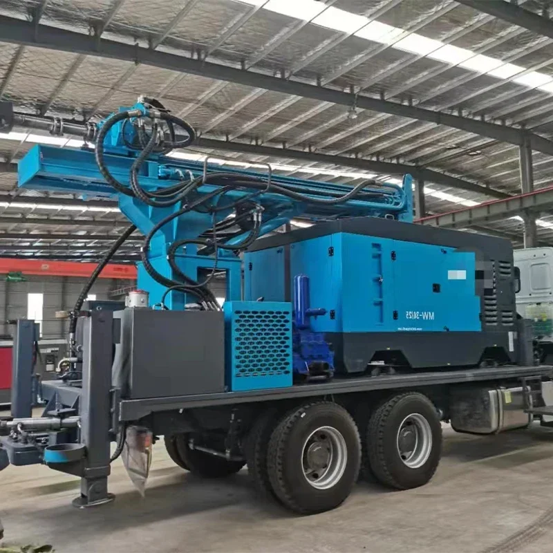 Customized 500m Truck Mounted Borehole Rotary Drilling Machine Water Well Drill Rig with Air Compressor Reliable Equipment