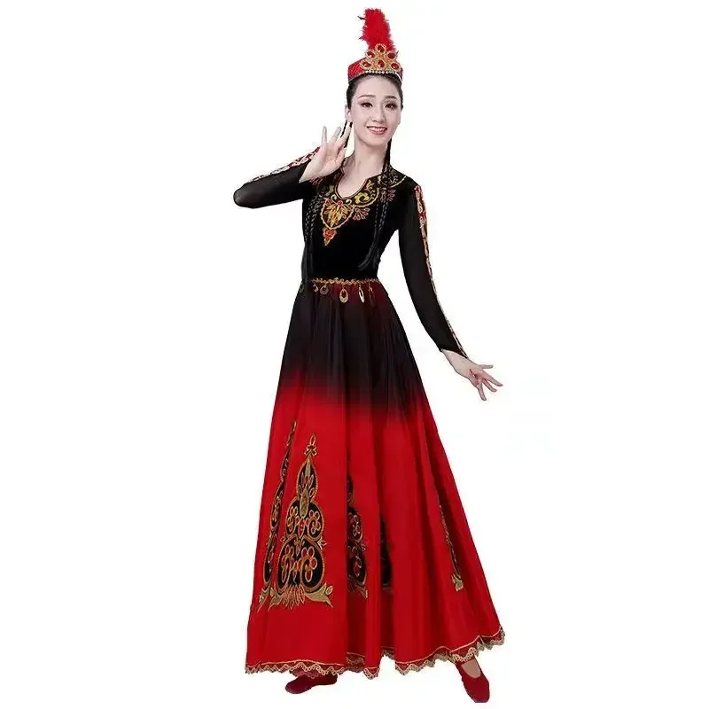 Xinjiang Uygur Dance Performance Costumes Female Ethnic Minority Dance Dress Traditional Chinese Dress Festival Outfit Dancewear