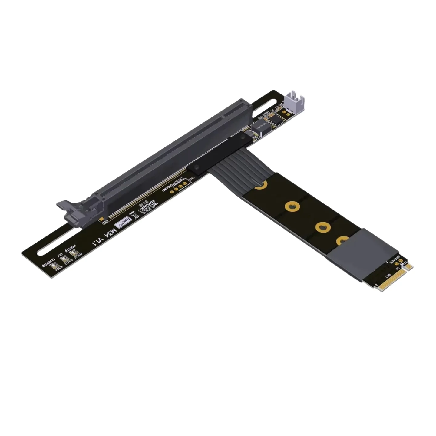 2025 새로운 ADT 라이저 PCIe X4 4.0 M.2 NGFF NVMe-X16 고속 FFC 그래픽 카드 확장 케이블 DC 전원 ATX 직립 GPU