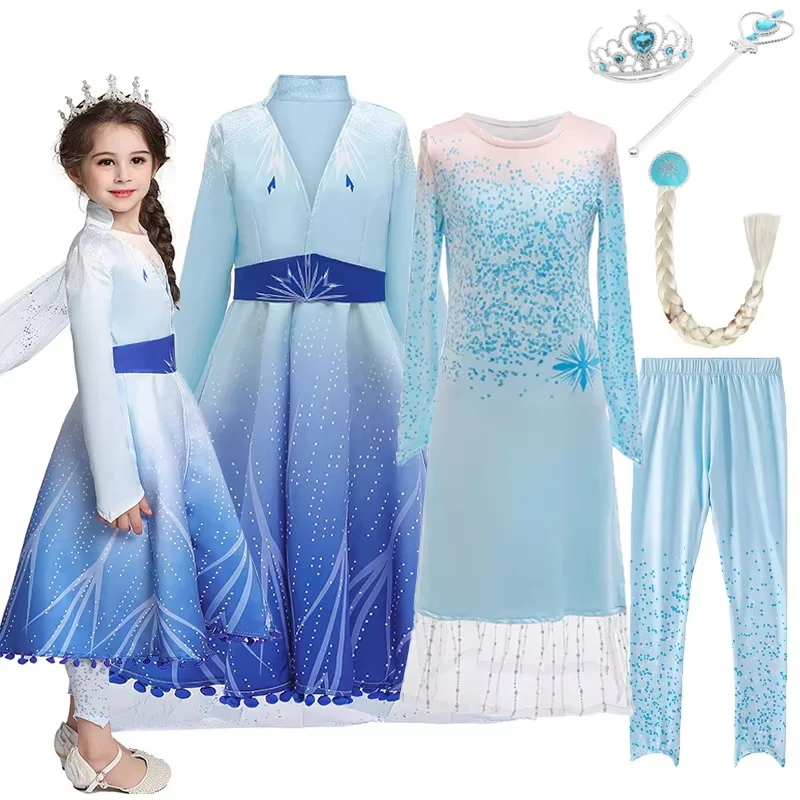 

Children's Cosplay Stage Performance Sets Girl Movie Same Style Elsa Princess Role-Playing Costume With Accessory