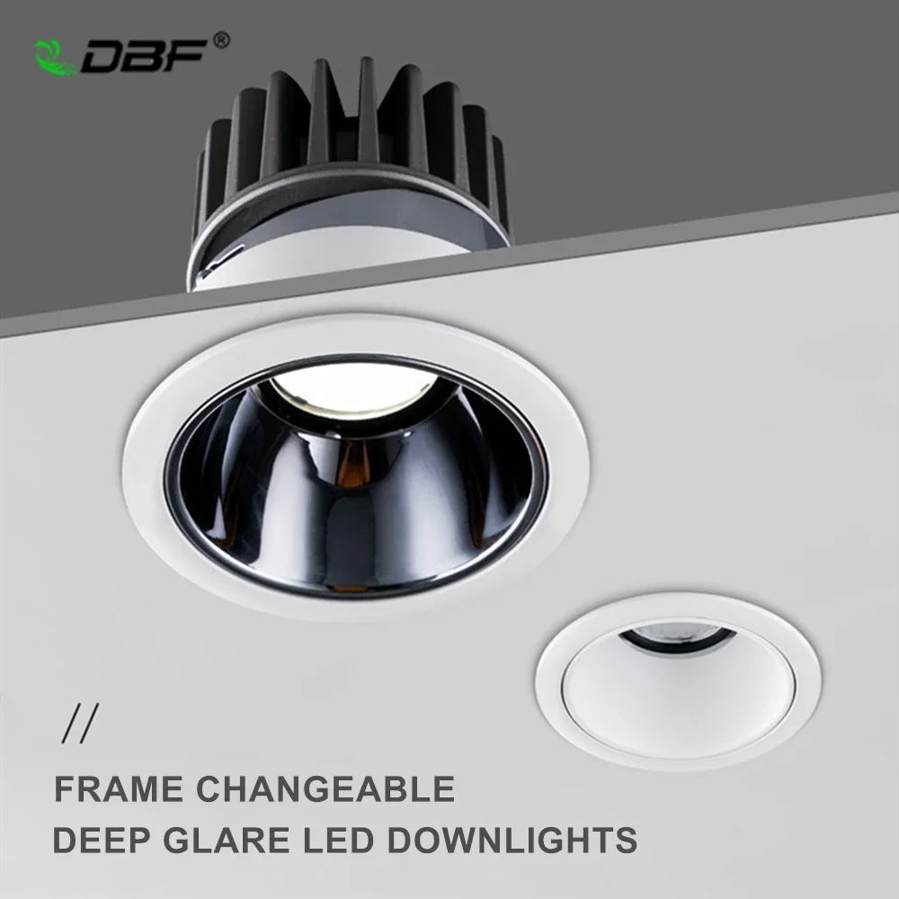 

[DBF]2021 New Anti Glare LED Downlights 7W 10W 12W 20W Round Frame Changeable Living room Bedroom Dimmable Ceiling Spot Lights