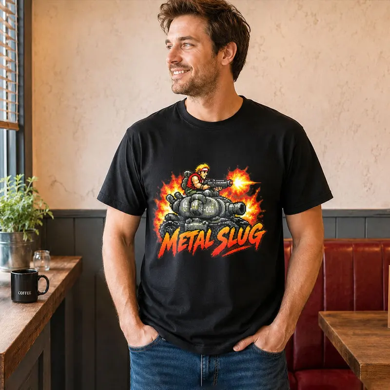 Retro Action Shooter Gaming Metal Slug Classic T Shirt 0812 Arcade Game Graphic Tee Unisex Short Sleeve Casual Streetwear Top