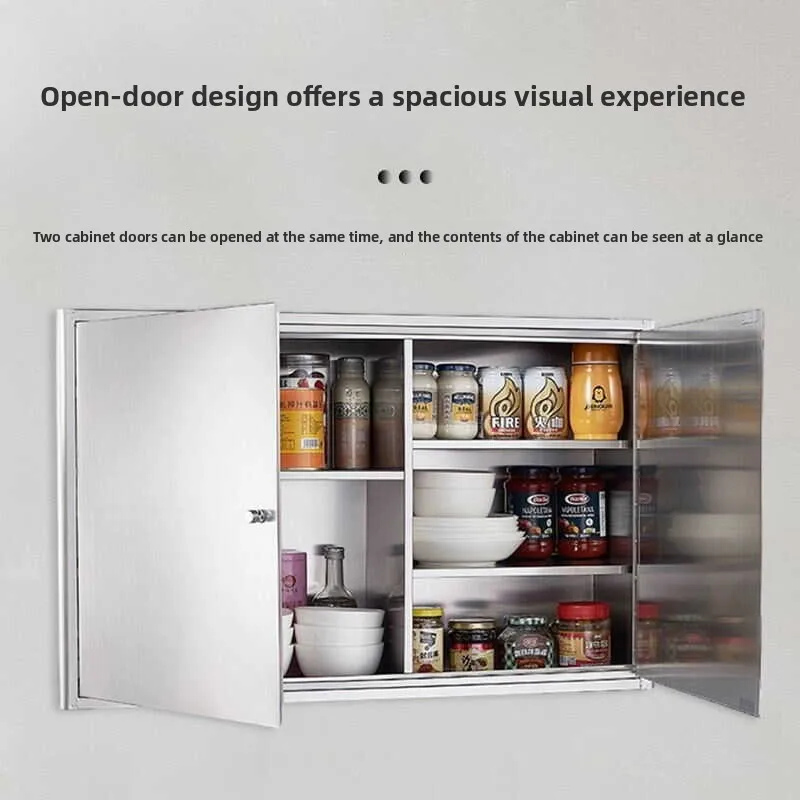 304 Stainless Steel Wall Cabinet Customizable Heavy Duty 200 Jin Load Bear Damp & Mold Resistant Kitchen Bathroom Balcony