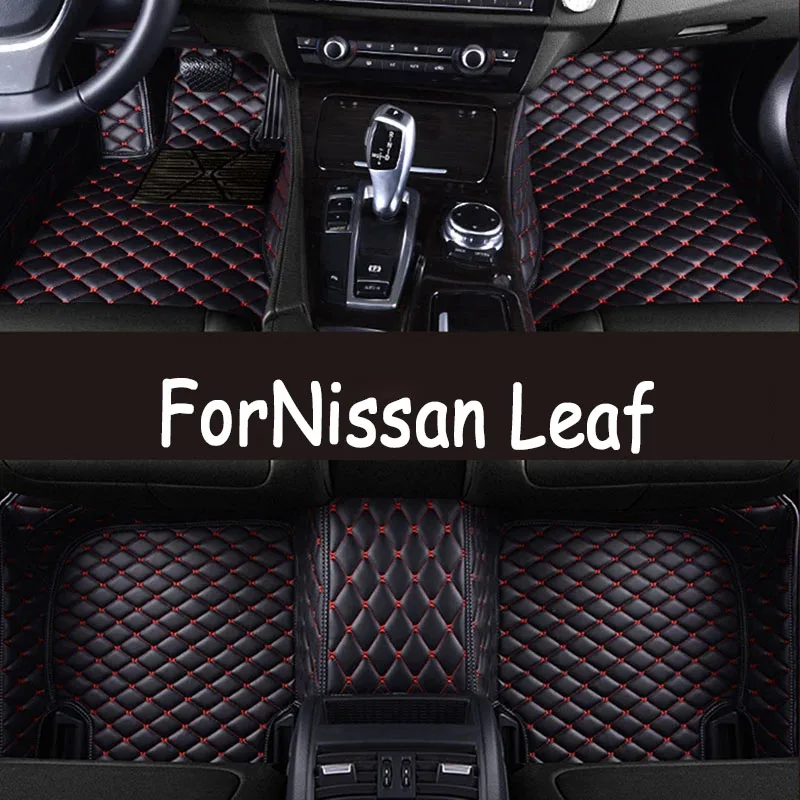 Car Floor Mats For Nissan Leaf ZE1 2018~2022 Luxury Leather Mat Durable Pad Carpets Interior Parts Rugs Set Car Accessories 2019