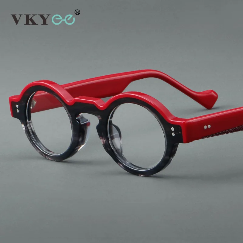 VICKY New Vintage Geometric Round Simple Personalized Fashion Design Blue Light Reading Glasses Customizable Prescription 23210