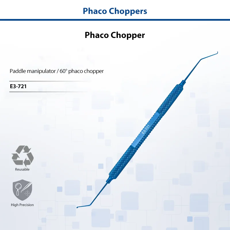 Double‑Ended Phaco Chopper Titanium Autoclavable Reusable Hand Instrument for Ophthalmic Cataract Nucleus Chopping Surgery