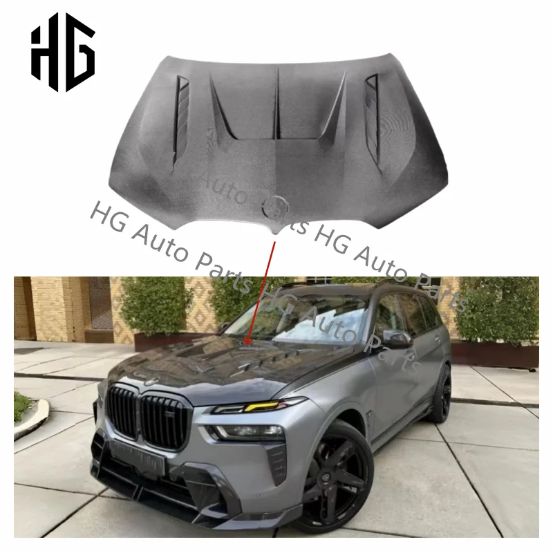 

High Quality Carbon Fiber Front Engine Hood For BMW X Series X7 G07 Upgrade to Lar-te Style Car Engine Bonnet Hood Cover Bodykit