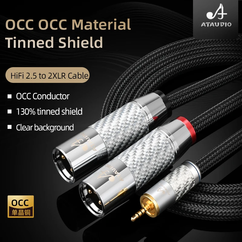 HiFi 2.5mm to 2XLR Cable High Quality OCC Core 3Pin XLR Balanced Male /Female Audio Adapter Cable for Amplifier Player Mp3