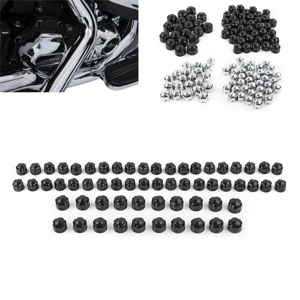 Motorcycle Engine Bolt Caps Cover 60Pcs For Harley Road Street Glide Softail Touring 2017 2018 2019 2020 2021 2022 2023