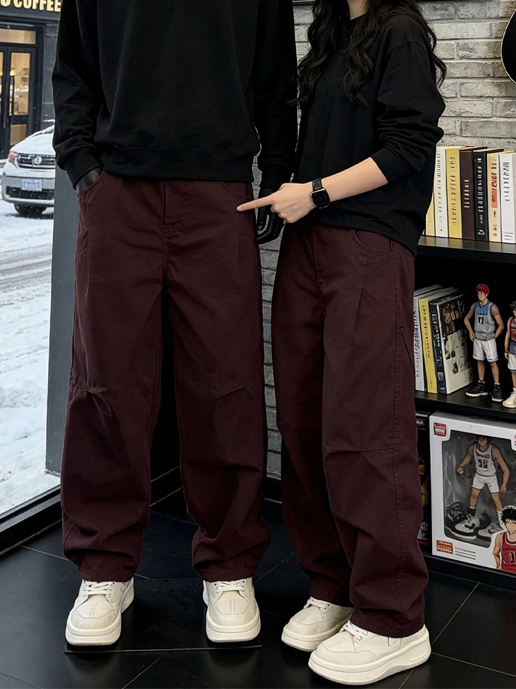 

Bury Casual Pants Men's Spring Folded American Cool High-End Straight Leg Spor Trousers Knife Straight Tube Pants