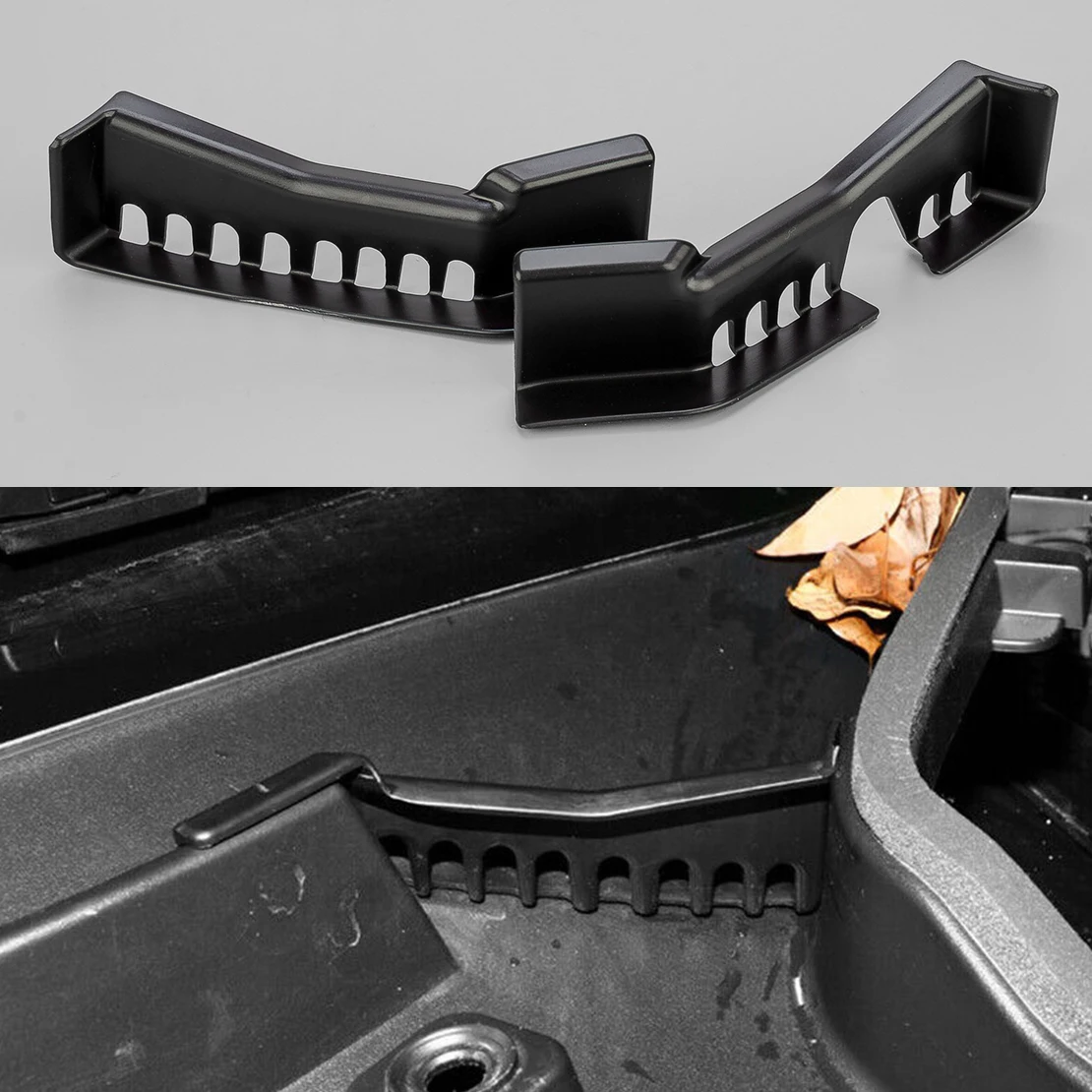 2Pcs Black Front Trunk Engine Room Drainage Channels Anti-Blocking Vent Cover ABS Fit for Tesla Model Y 2020 2021 2022 2023