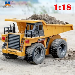 Huina 534 RC wywrotka 1:18 6CH 2.4G ze stopu zdalnie sterowana maszyna zdalnie sterowana RC ciężarówki zabawki dla chłopców z powrotem do szkoła prezent