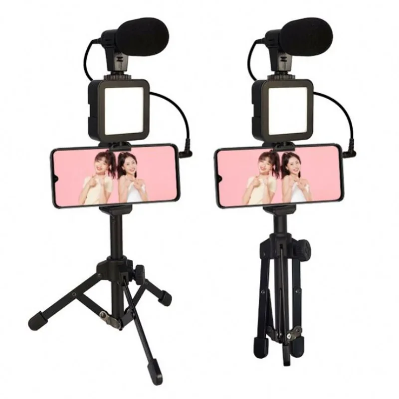 

Studio Podcast For Smartphone Kit Vlogging Video Mic Recording With LED Light For Tik Tok Vlogger