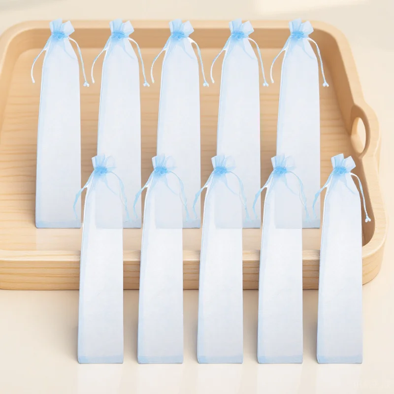 

50Pcs Mesh Drawstring Bags Gauze Breathable Storage Pouches Folding Fan Carrying Bag Small Mesh Handheld Fan Organizer