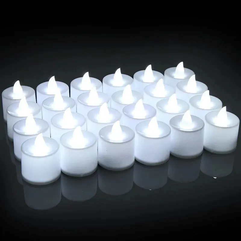 New Design 12Pcs LED Flickering Tea Light Candles Electronic Candles for Birthday Wedding Party Outdoor Decoration