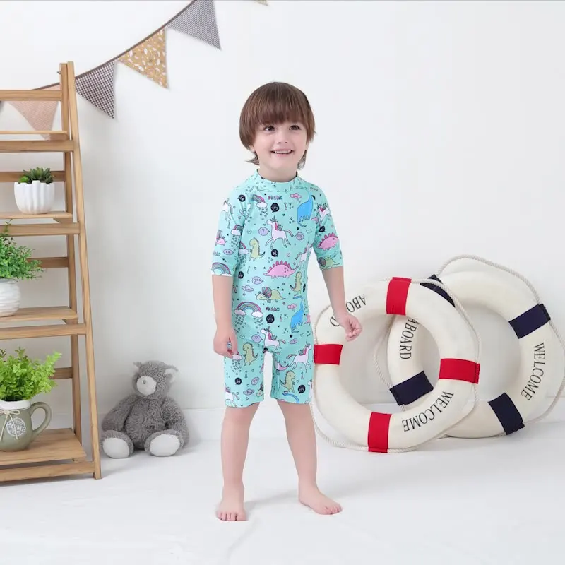 

Купальник для маленьких мальчиков/детский сиамский купальник с шапочкой для плавания/мультяшный мир животных, пляжный солнцезащитный крем для серфинга, купальник 3198