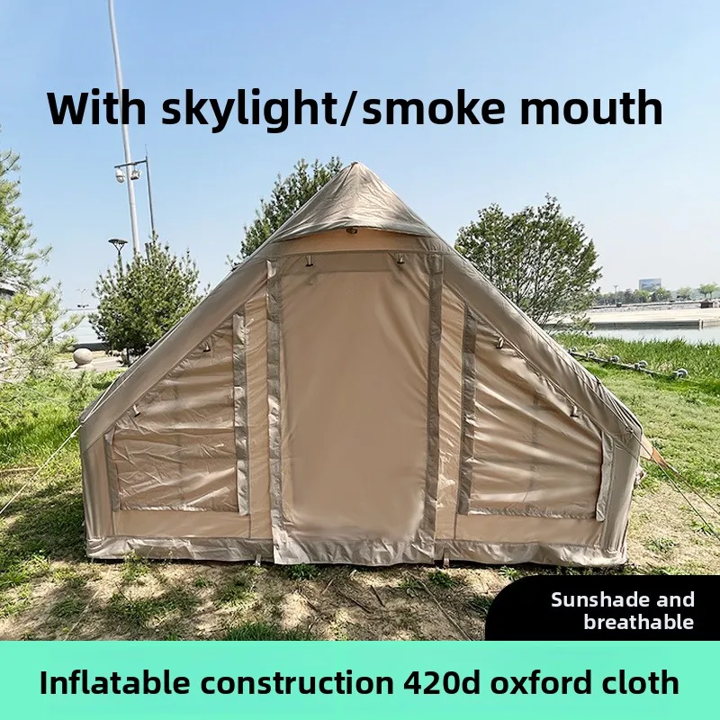 Outdoor Camping Inflatable Tent 3-4 Person Waterproof Oxford Fabric Thickened Rainproof Automatic Inflatable Tent