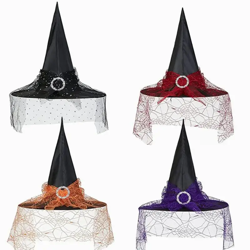 New Halloween hat decoration props for female wizards, adult witches, headdresses, children's holiday props