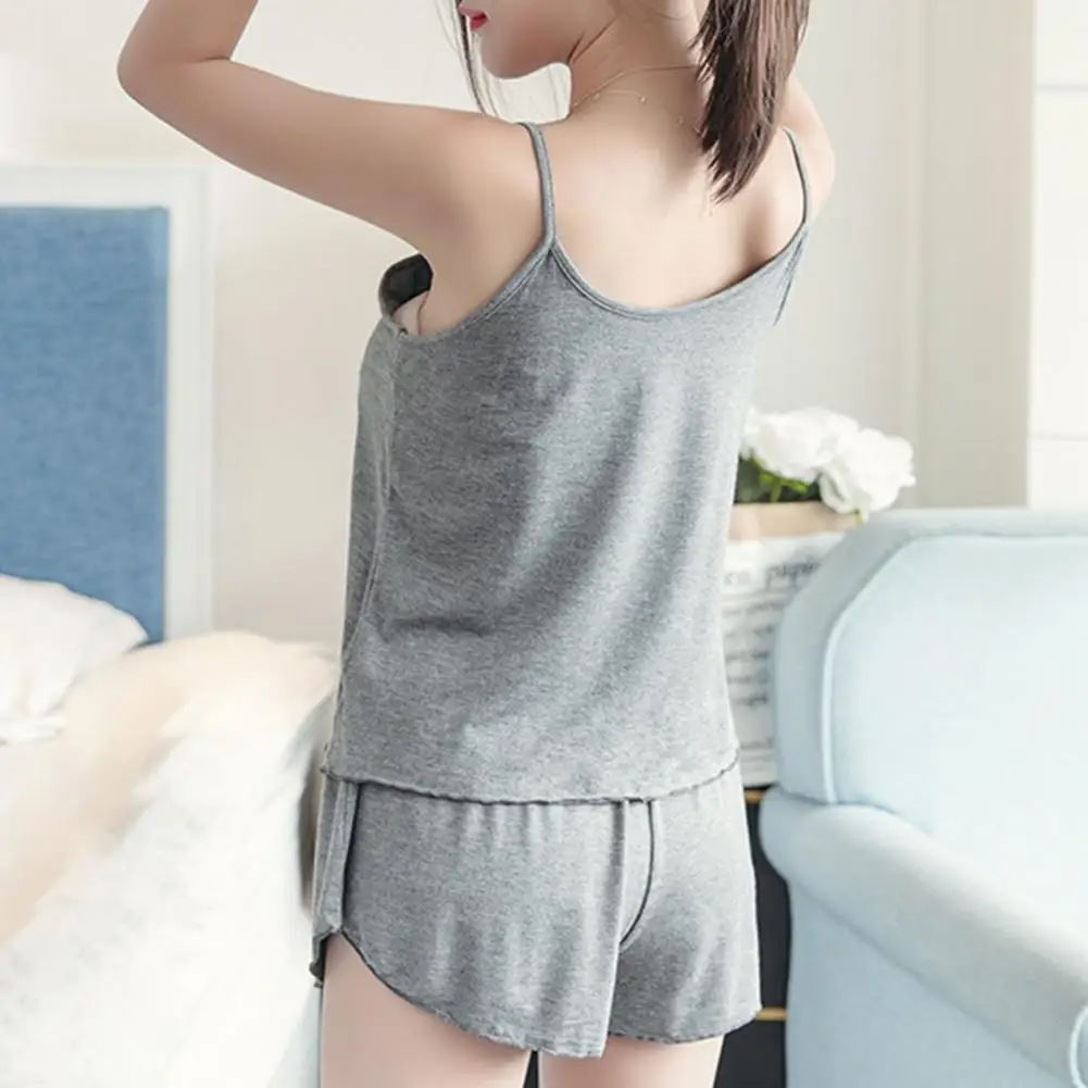 V-Neck Short Pajama Sets Women's Sleepwear Modal Casual Loose Camis And Shorts Summer Nightwear Set Nightwear Loungewear