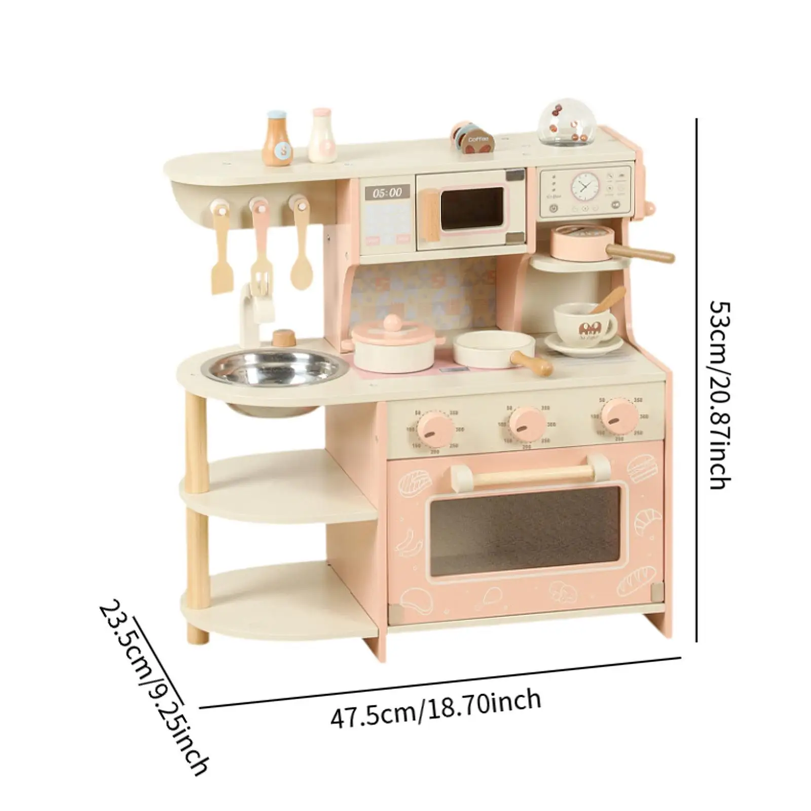 Set da cucina in legno Cucina da gioco realistica per ragazzi e ragazze, regali di compleanno per bambini