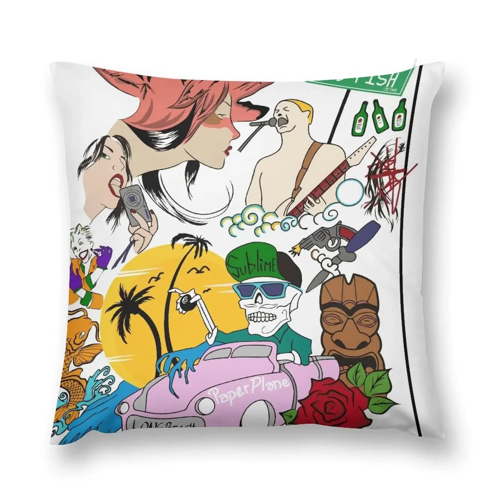 

Sunny Badfish Throw Pillow pillow cover christmas Sofa Covers Sofa Cushion autumn pillowcase pillow