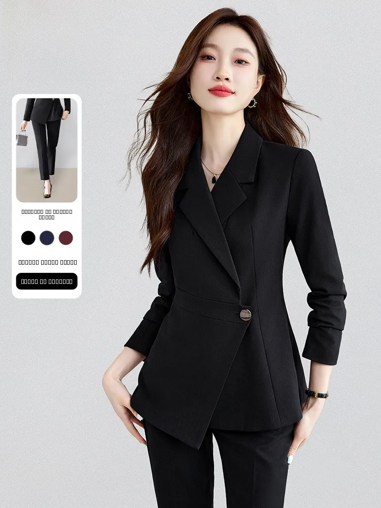 

Women's Tailored Suit Set Slim Fit Profional Workwear Hotel Front Desk orm Autumn Winter New Arrival Ele Sle