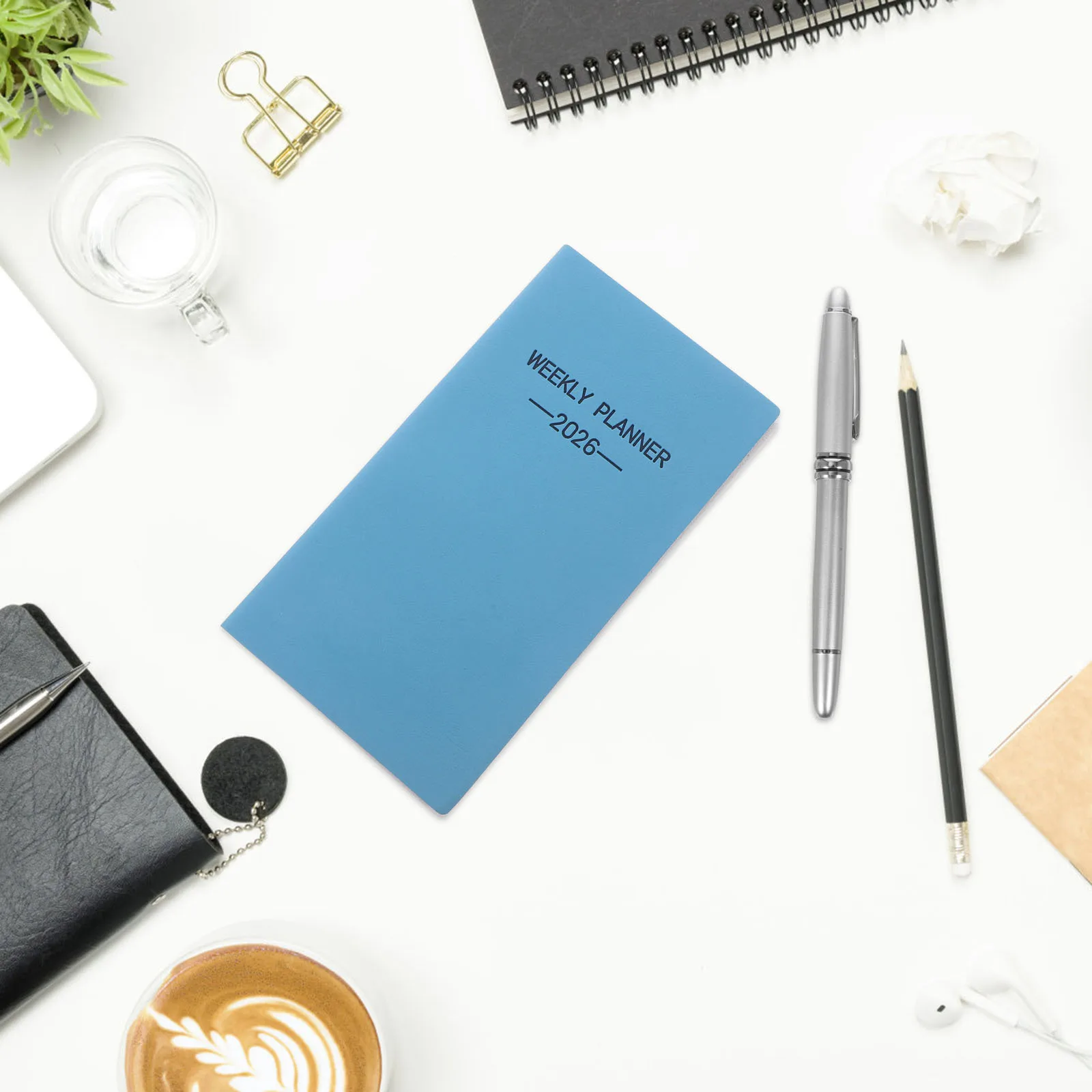 

A6 Weekly Planner Notepad for Women Men Compact Size with Stylish PU Cover Ideal for Purse Travel Office 2026 Calendar Organizer