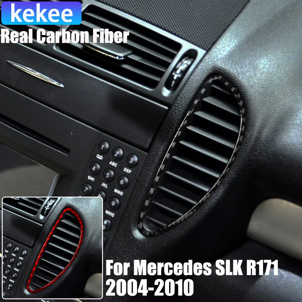 

Накладки на воздуховоды из настоящего карбона, мягкие наклейки для Mercedes Benz SLK R171 2004-2010 годов выпуска