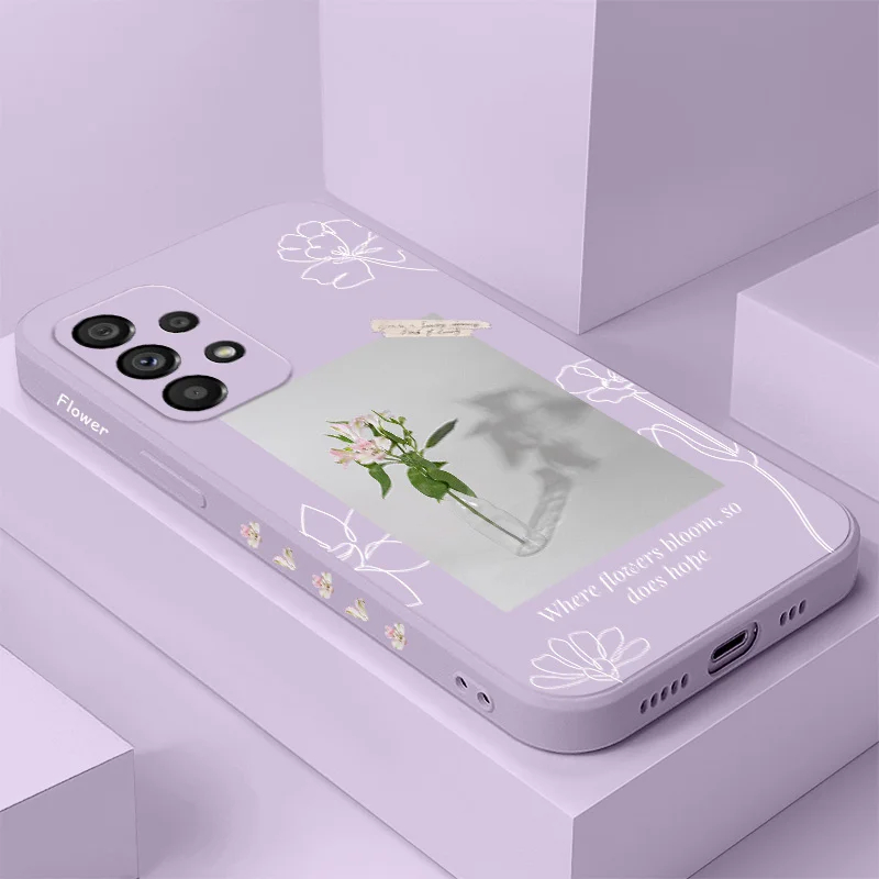 

Aquarius Flower Case For Samsung Galaxy A73 A53 A33 A23 A13 A03 A72 A52 A52S A32 A22 A12 A02 A02S A71 A51 A31 A21S 4G 5G Cover