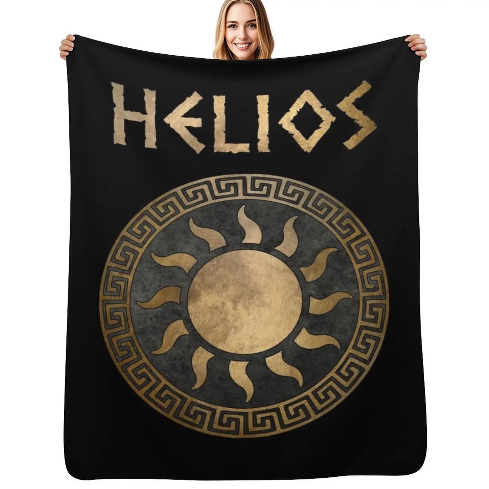 

Helios Greek God of the Sun Ancient Symbol Throw Blanket Flannel Fabric Quilt blankets and throws Sofa Quilt Blankets