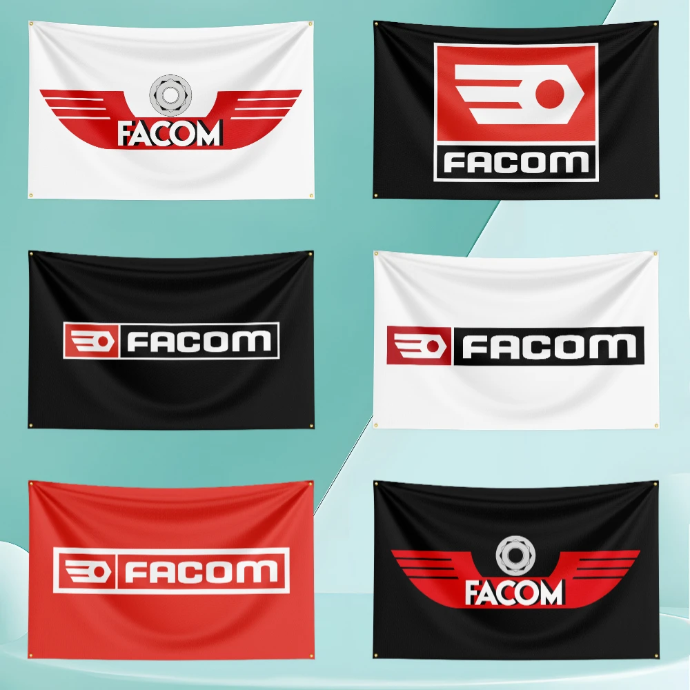 Bandera de herramientas F-Fa-c-omS de 5x8 pies, de poliéster con impresión digital, para decoración de pared de garaje y exteriores, con ojales de latón